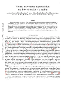Human movement augmentation and how to make it a reality