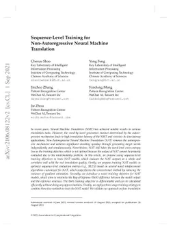 Sequence-Level Training for Non-Autoregressive Neural Machine
  Translation