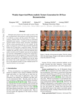 Weakly-Supervised Photo-realistic Texture Generation for 3D Face
  Reconstruction