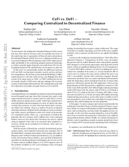 CeFi vs. DeFi -- Comparing Centralized to Decentralized Finance