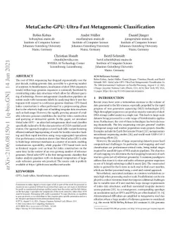MetaCache-GPU: Ultra-Fast Metagenomic Classification