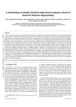 A methodology to identify identical single-board computers based on
  hardware behavior fingerprinting