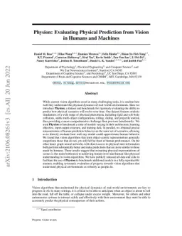 Physion: Evaluating Physical Prediction from Vision in Humans and
  Machines
