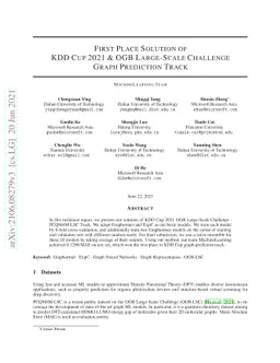 First Place Solution of KDD Cup 2021 & OGB Large-Scale Challenge Graph
  Prediction Track