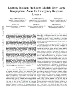 Learning Incident Prediction Models Over Large Geographical Areas for
  Emergency Response Systems