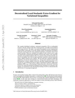 Decentralized Local Stochastic Extra-Gradient for Variational
  Inequalities