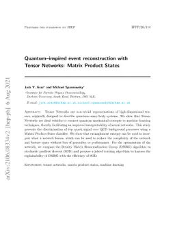 Quantum-inspired event reconstruction with Tensor Networks: Matrix
  Product States