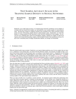 Test Sample Accuracy Scales with Training Sample Density in Neural
  Networks