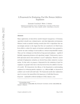 A Framework for Evaluating Post Hoc Feature-Additive Explainers