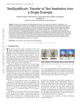 TextStyleBrush: Transfer of Text Aesthetics from a Single Example