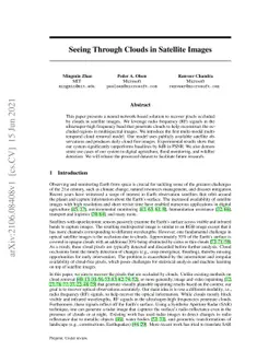 Seeing Through Clouds in Satellite Images