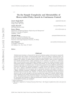 On the Sample Complexity and Metastability of Heavy-tailed Policy Search
  in Continuous Control