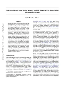 How to Train Your Wide Neural Network Without Backprop: An Input-Weight
  Alignment Perspective