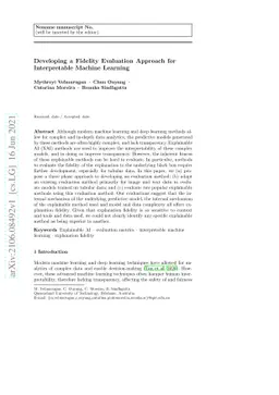 Developing a Fidelity Evaluation Approach for Interpretable Machine
  Learning
