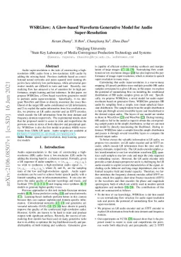 WSRGlow: A Glow-based Waveform Generative Model for Audio
  Super-Resolution