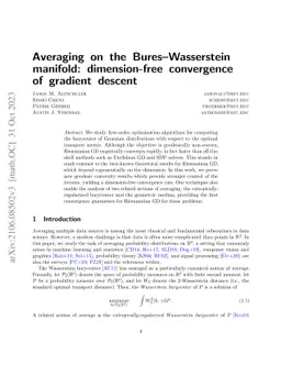 Averaging on the Bures-Wasserstein manifold: dimension-free convergence
  of gradient descent