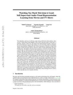 Watching Too Much Television is Good: Self-Supervised Audio-Visual
  Representation Learning from Movies and TV Shows