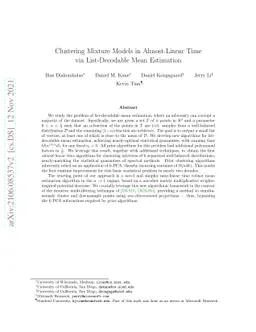 Clustering Mixture Models in Almost-Linear Time via List-Decodable Mean
  Estimation