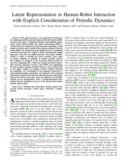 Latent Representation in Human-Robot Interaction with Explicit
  Consideration of Periodic Dynamics