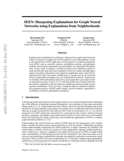 SEEN: Sharpening Explanations for Graph Neural Networks using
  Explanations from Neighborhoods