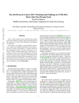 Shuffle Transformer with Feature Alignment for Video Face Parsing