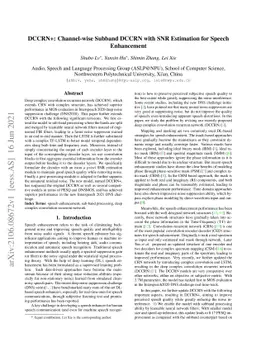 DCCRN+: Channel-wise Subband DCCRN with SNR Estimation for Speech
  Enhancement
