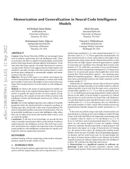 Memorization and Generalization in Neural Code Intelligence Models