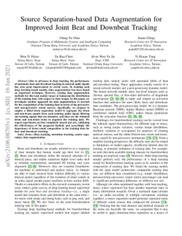 Source Separation-based Data Augmentation for Improved Joint Beat and
  Downbeat Tracking
