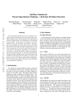 2nd Place Solution for Waymo Open Dataset Challenge -- Real-time 2D
  Object Detection