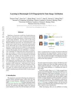 Learning to Disentangle GAN Fingerprint for Fake Image Attribution