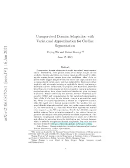 Unsupervised Domain Adaptation with Variational Approximation for
  Cardiac Segmentation