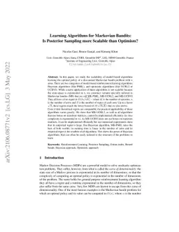 Reinforcement Learning for Markovian Bandits: Is Posterior Sampling more
  Scalable than Optimism?
