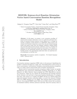 SEOVER: Sentence-level Emotion Orientation Vector based Conversation
  Emotion Recognition Model
