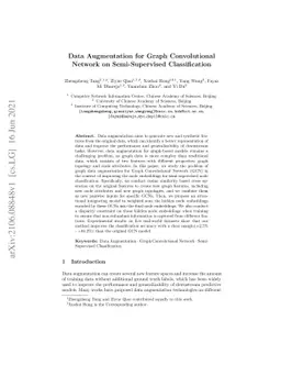 Data Augmentation for Graph Convolutional Network on Semi-Supervised
  Classification