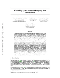 Grounding Spatio-Temporal Language with Transformers