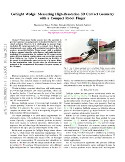 GelSight Wedge: Measuring High-Resolution 3D Contact Geometry with a
  Compact Robot Finger
