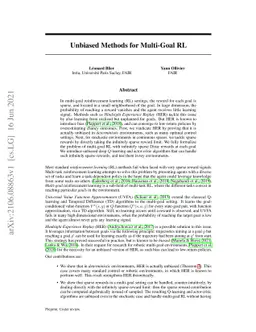 Unbiased Methods for Multi-Goal Reinforcement Learning