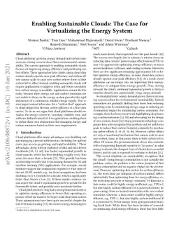 Enabling Sustainable Clouds: The Case for Virtualizing the Energy System