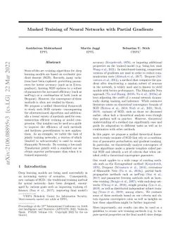 Masked Training of Neural Networks with Partial Gradients