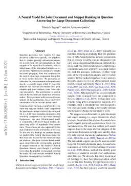 A Neural Model for Joint Document and Snippet Ranking in Question
  Answering for Large Document Collections