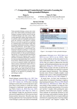 $C^3$: Compositional Counterfactual Contrastive Learning for
  Video-grounded Dialogues