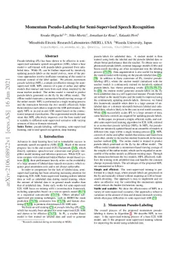 Momentum Pseudo-Labeling for Semi-Supervised Speech Recognition