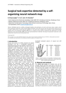 Surgical task expertise detected by a self-organizing neural network map