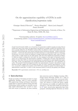 On the approximation capability of GNNs in node
  classification/regression tasks