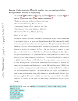 Learning effective stochastic differential equations from microscopic
  simulations: linking stochastic numerics to deep learning