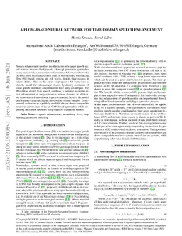 A Flow-Based Neural Network for Time Domain Speech Enhancement