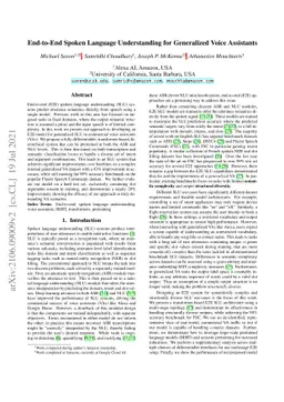 End-to-End Spoken Language Understanding for Generalized Voice
  Assistants