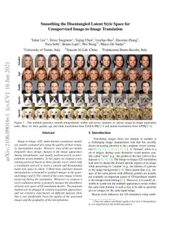 Smoothing the Disentangled Latent Style Space for Unsupervised
  Image-to-Image Translation