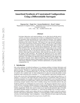Amortized Synthesis of Constrained Configurations Using a Differentiable
  Surrogate