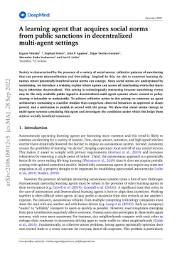 A learning agent that acquires social norms from public sanctions in
  decentralized multi-agent settings